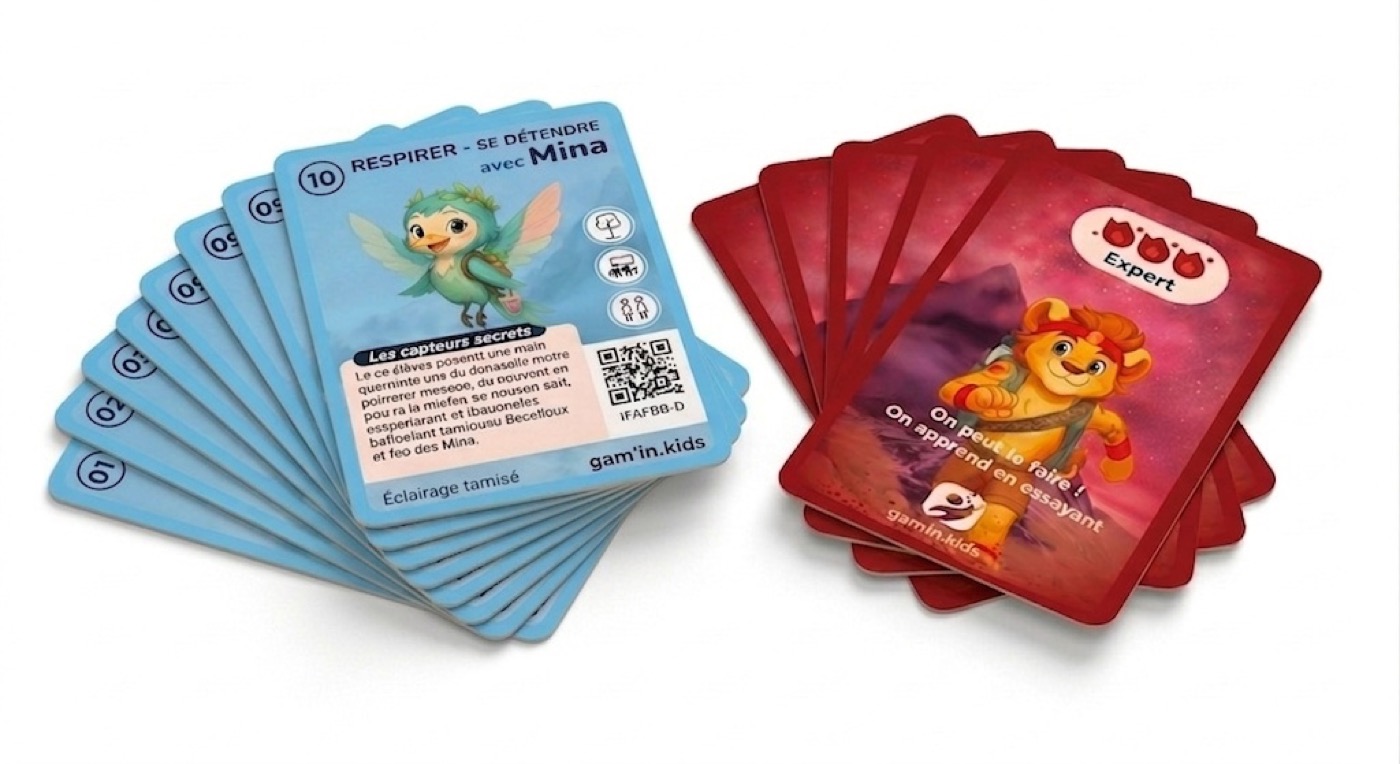 Cartes missions Gam'in avec Mina et Léo